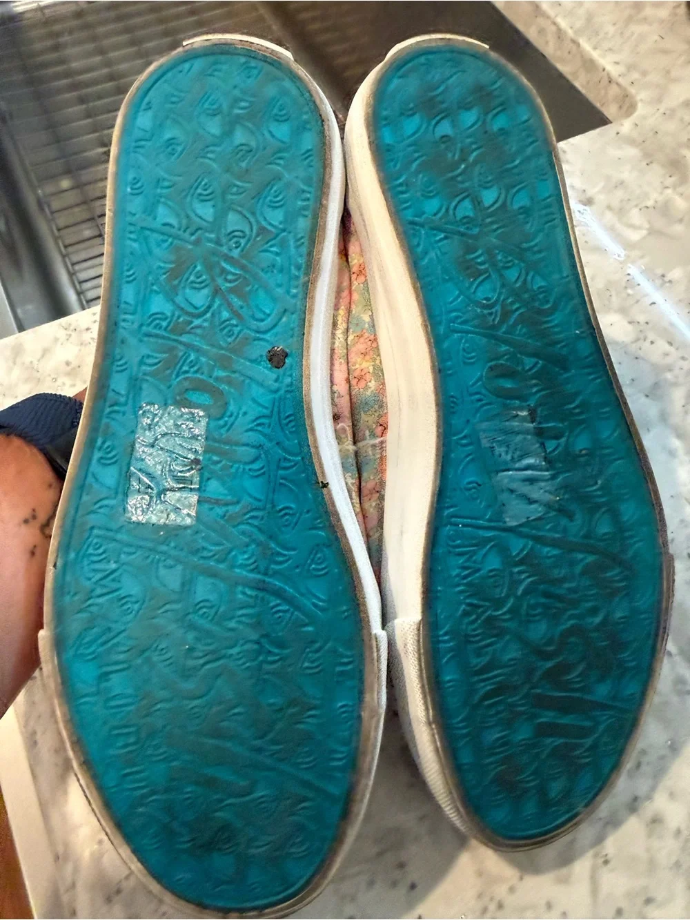 Blowfish Pastel Floral Slip-On Sneakers - Pink, Blue, Peach Size 9